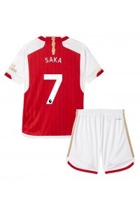 Fotbalové Dres Arsenal Bukayo Saka #7 Dětské Domácí Oblečení 2023-24 Krátký Rukáv (+ trenýrky)